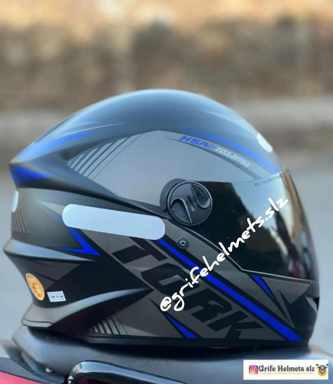 CAPACETE ESPORTIVO PRETO COM AZUL- LOJA OFICIAL 