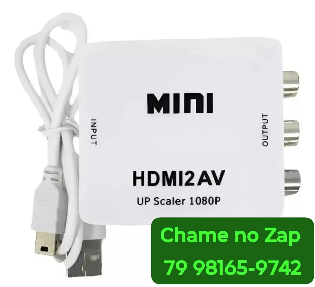 Mini Adaptador Conversor Hdmi X Av Rca Hdmi2av 1080p - Armarinho Ditudo - Foto 5