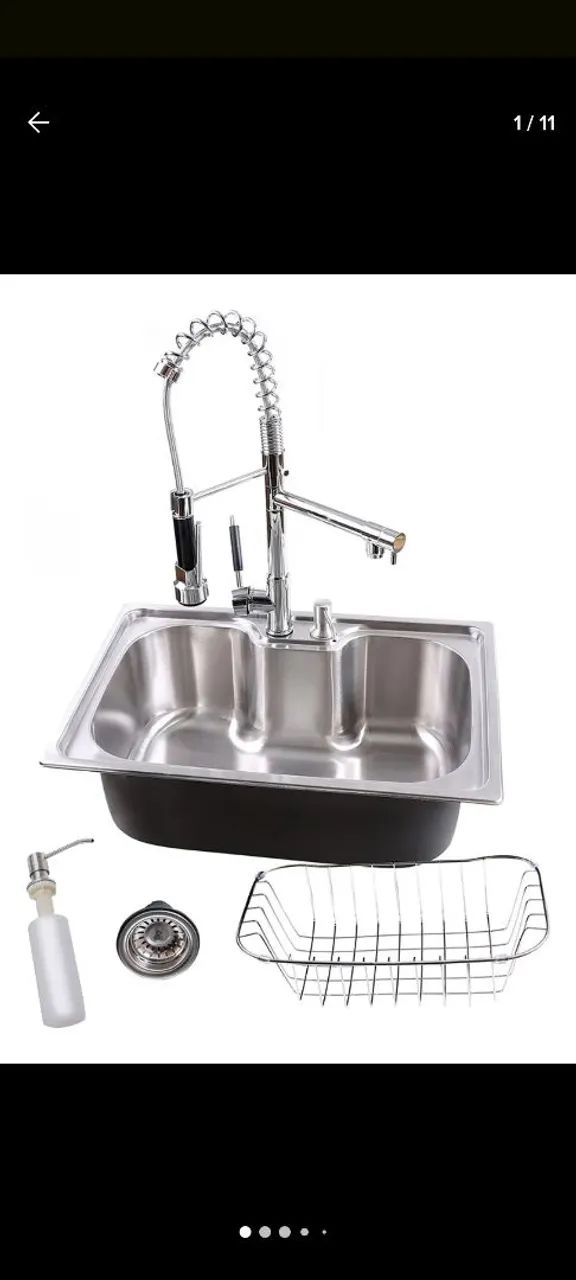 Cuba Inox com Torneira Gourmet e Acessórios