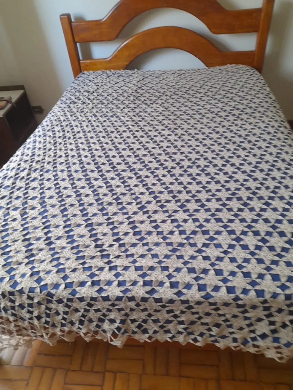 colcha de casal crochê feito mão
