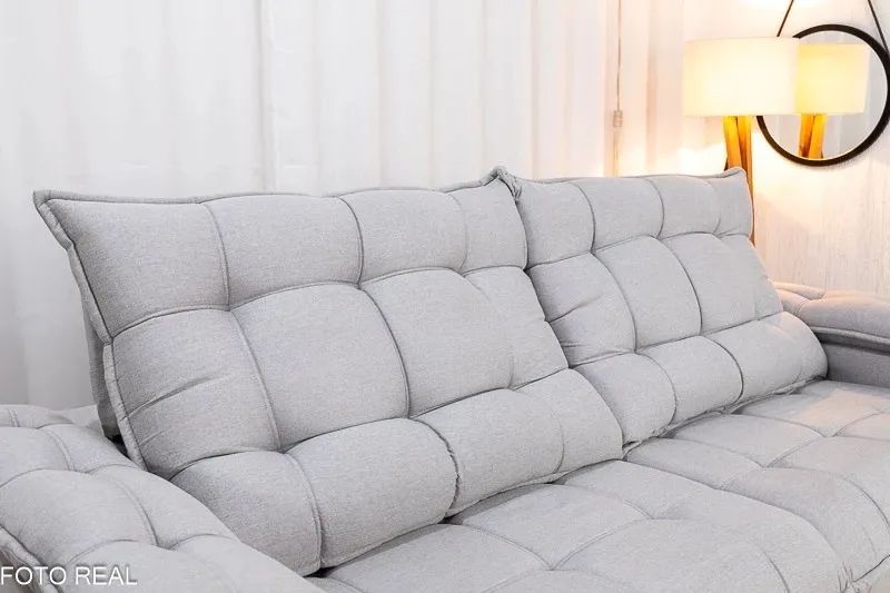Sofá Retrátil Reclinável Barcelona Linho Larg. 2.50m - D33 e Molas Ensacadas - Foto 4
