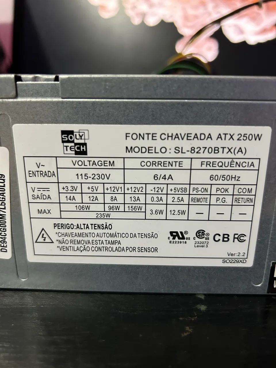 Fonte chaveada ATX 250w Solytech - Foto 4