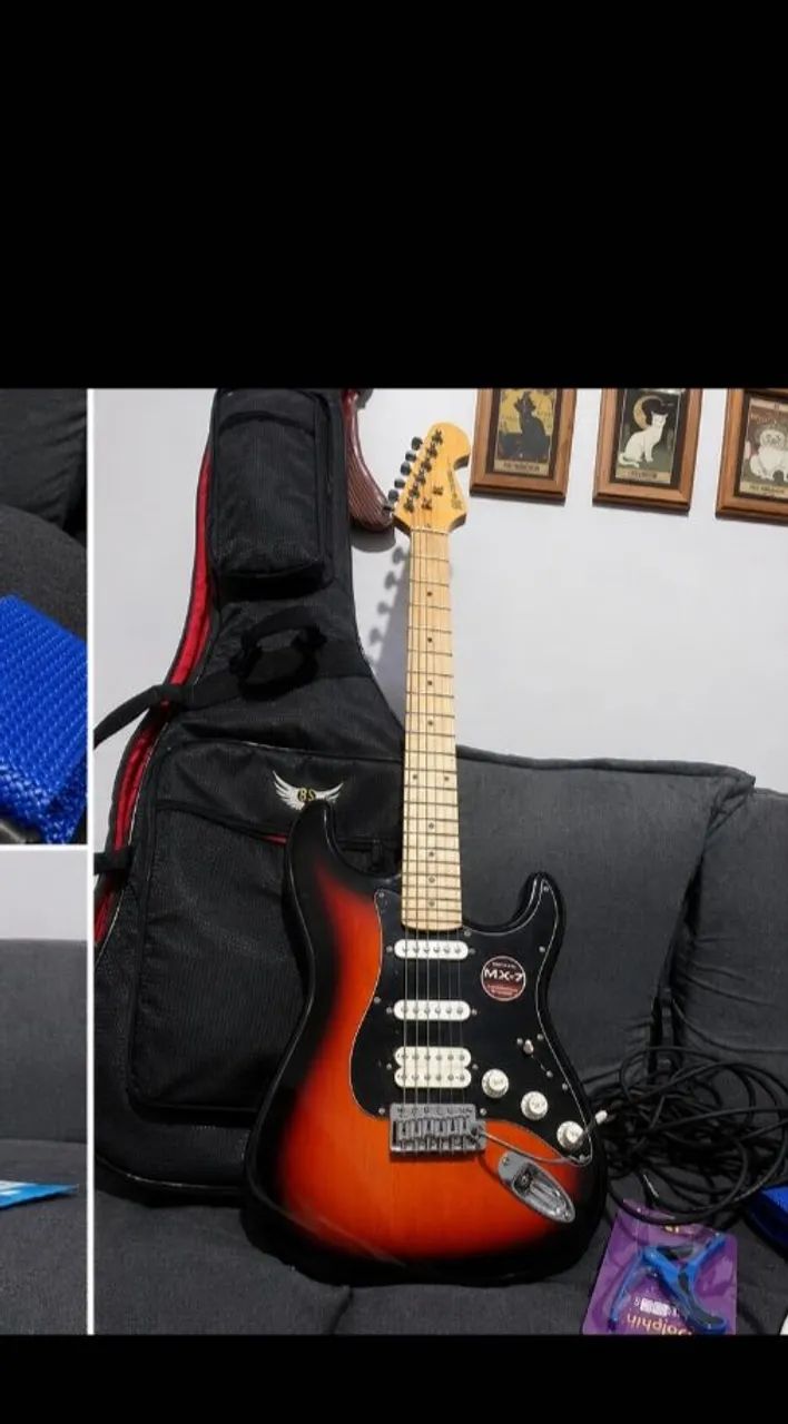 Guitarra Michael Stratocaster MX-7 + Amplificador, Capa e Acessórios