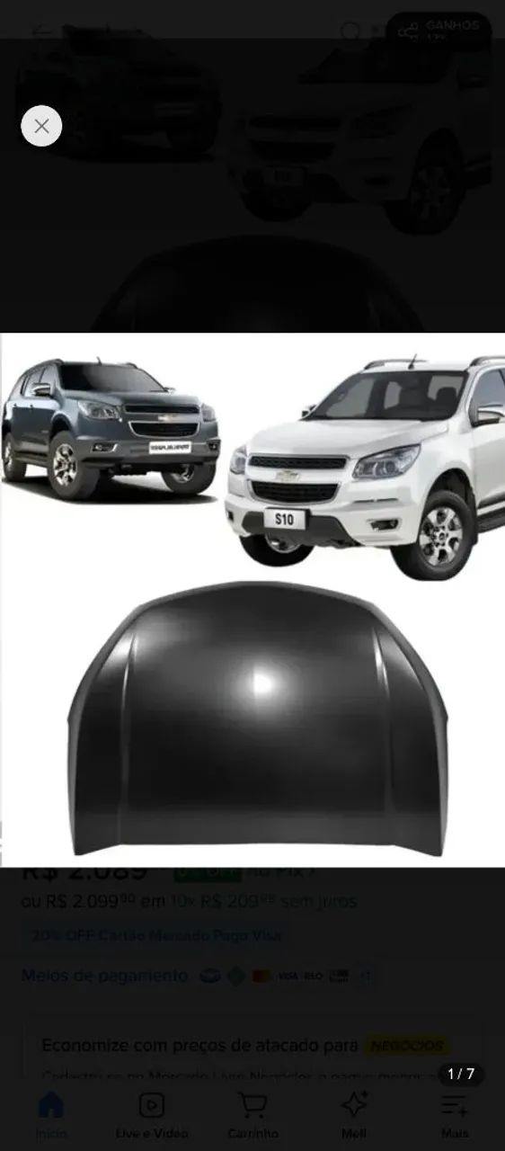 Capô S10 2012 a 2015<br>