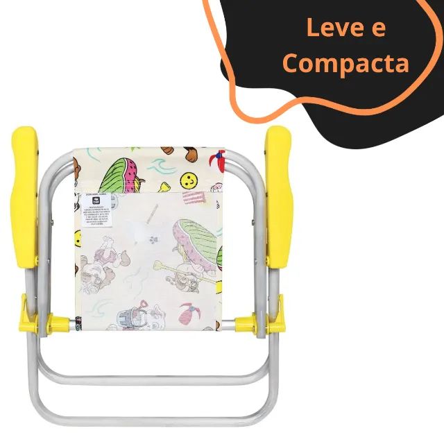 Cadeira Infantil em Alumínio Amarela Patrulha Canina. Suporta 30kg. Praia, Piscina, Jardim - Foto 5