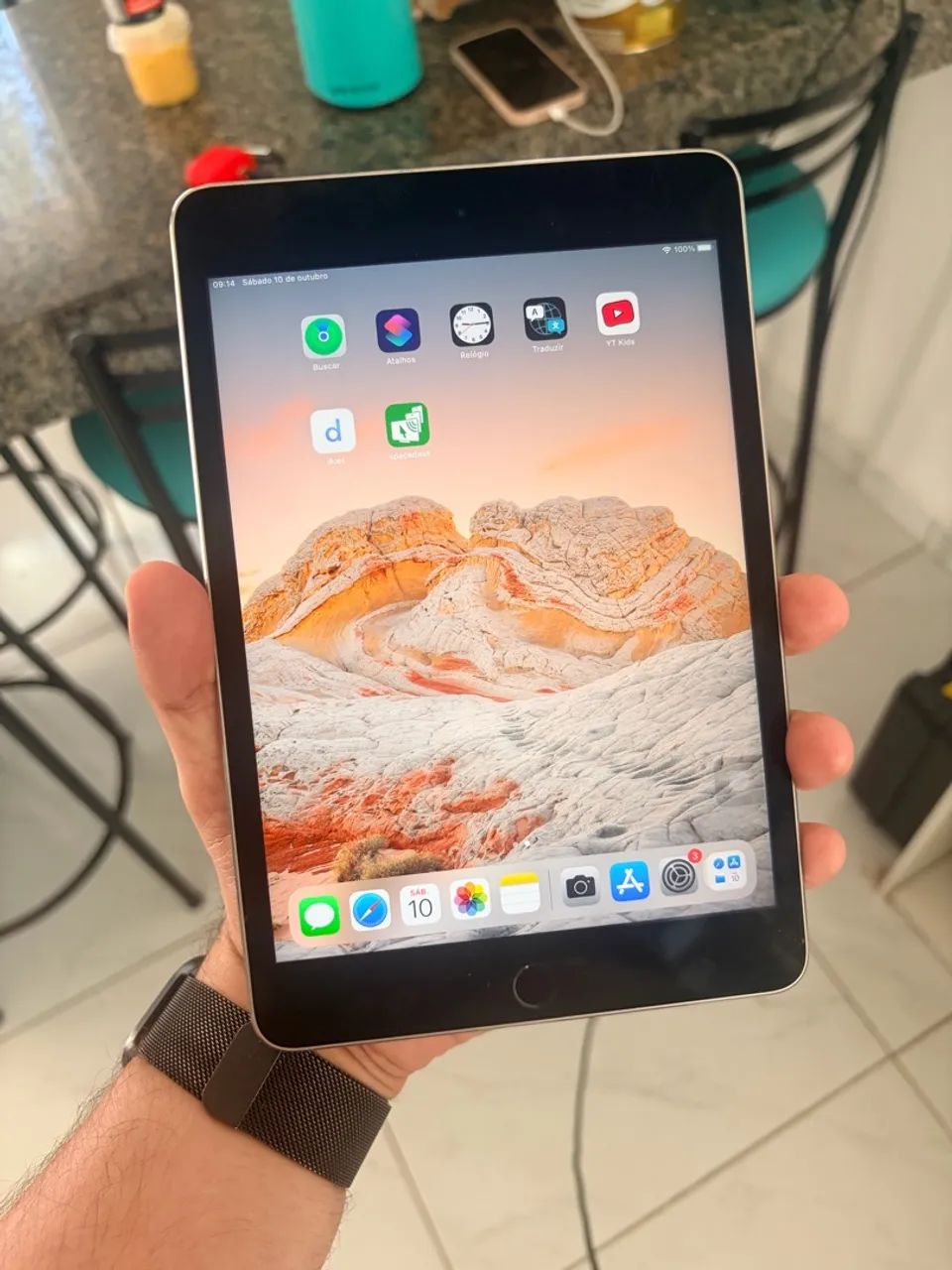 iPad Mini 4 Apple 64GB Prata - Conservado + Caixa Original