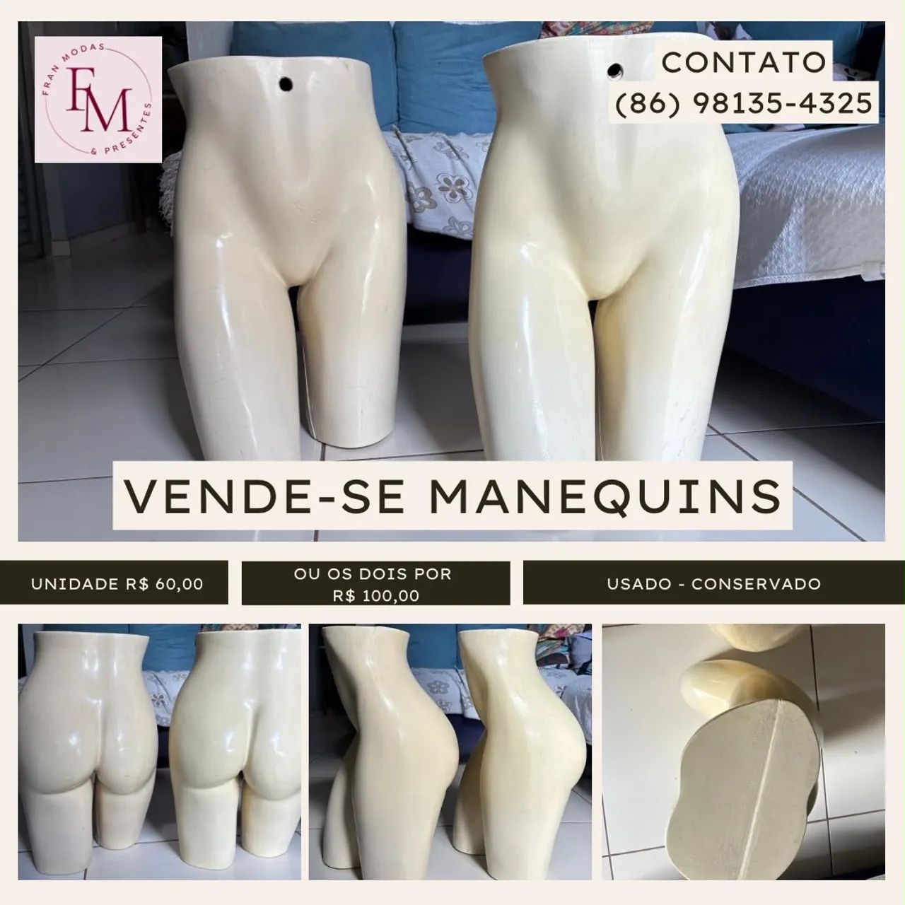 Manequim de quadril expositor 