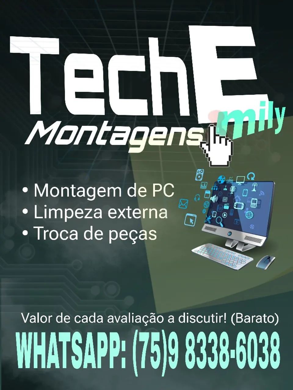 Montagem de computadores e limpeza
