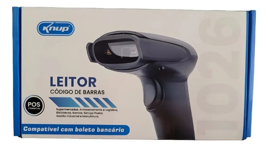 Leitor Código de Barras Knup KP-1026 USB com Fio Cabo 2m EAN POS Comercial pode retirar no - Foto 5