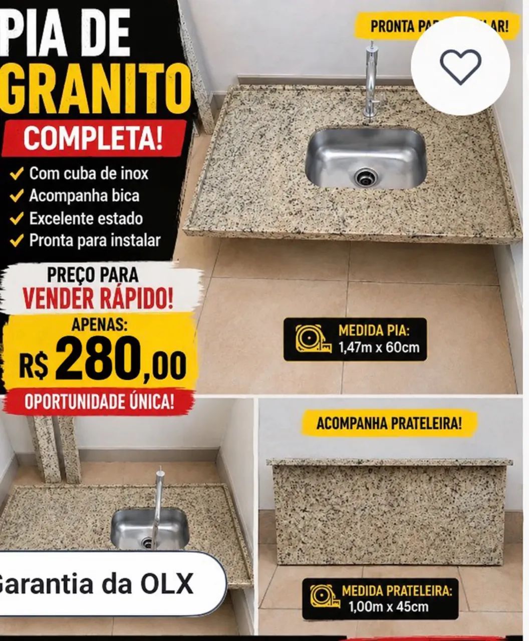 PIA DE GRANITO COMPLETA . 