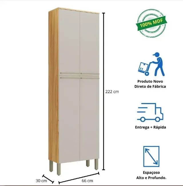 Paneleiro Duplo 100% MDF Napoli  - Foto 4