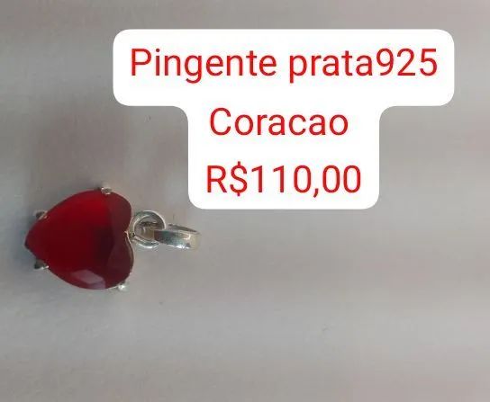 Pingente prata com coracao