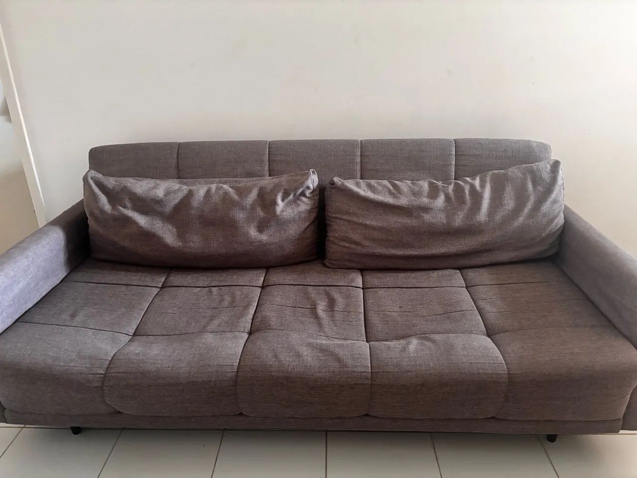 Sofá e sofá cama linho cinza 