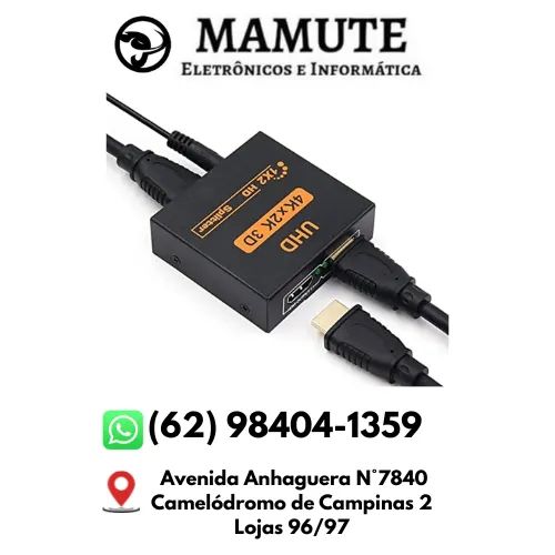 Divisor Hdmi Hdcp Splitter 1 Entrada 2 Saídas Full Hd 1x2 3d