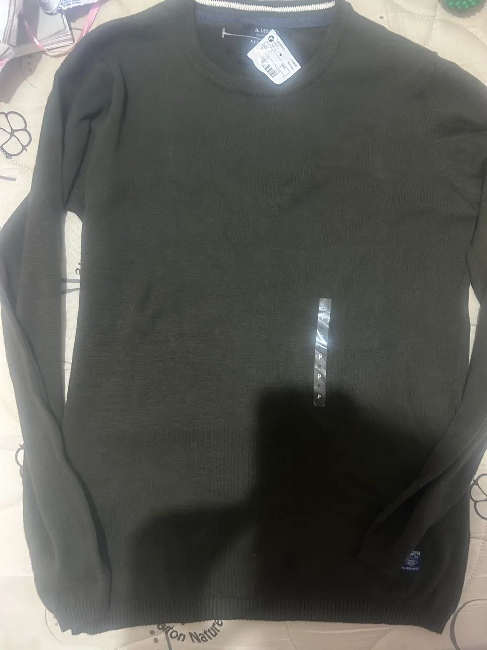 camiseta manga longa, verde militar. Nova. - Foto 5