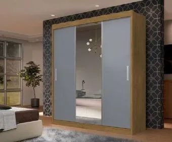 Guarda Roupa 3 Portas Com Espelho - (Oferta)!