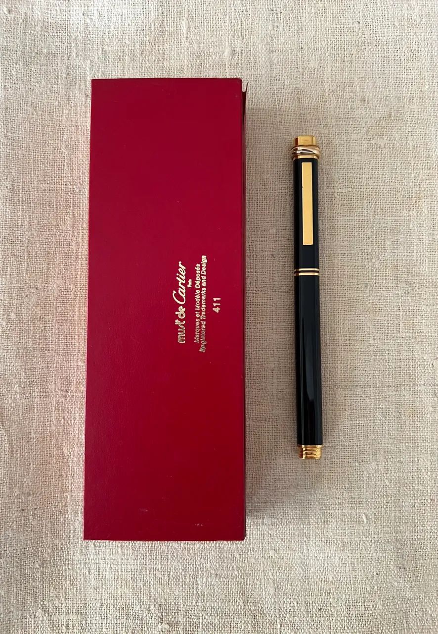 Caneta Cartier original laca preta com estojo