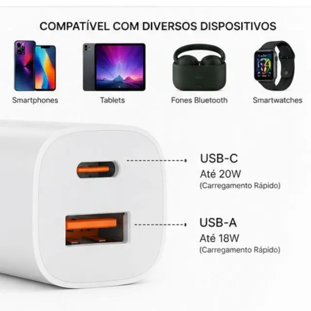 Carregador turbo 40w com cabo Usb tipo C - Foto 4