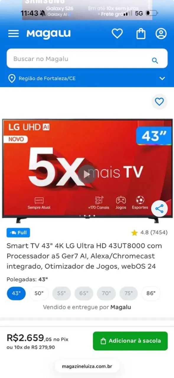Smart TV 43" 4K LG Ultra HD  - Foto 5