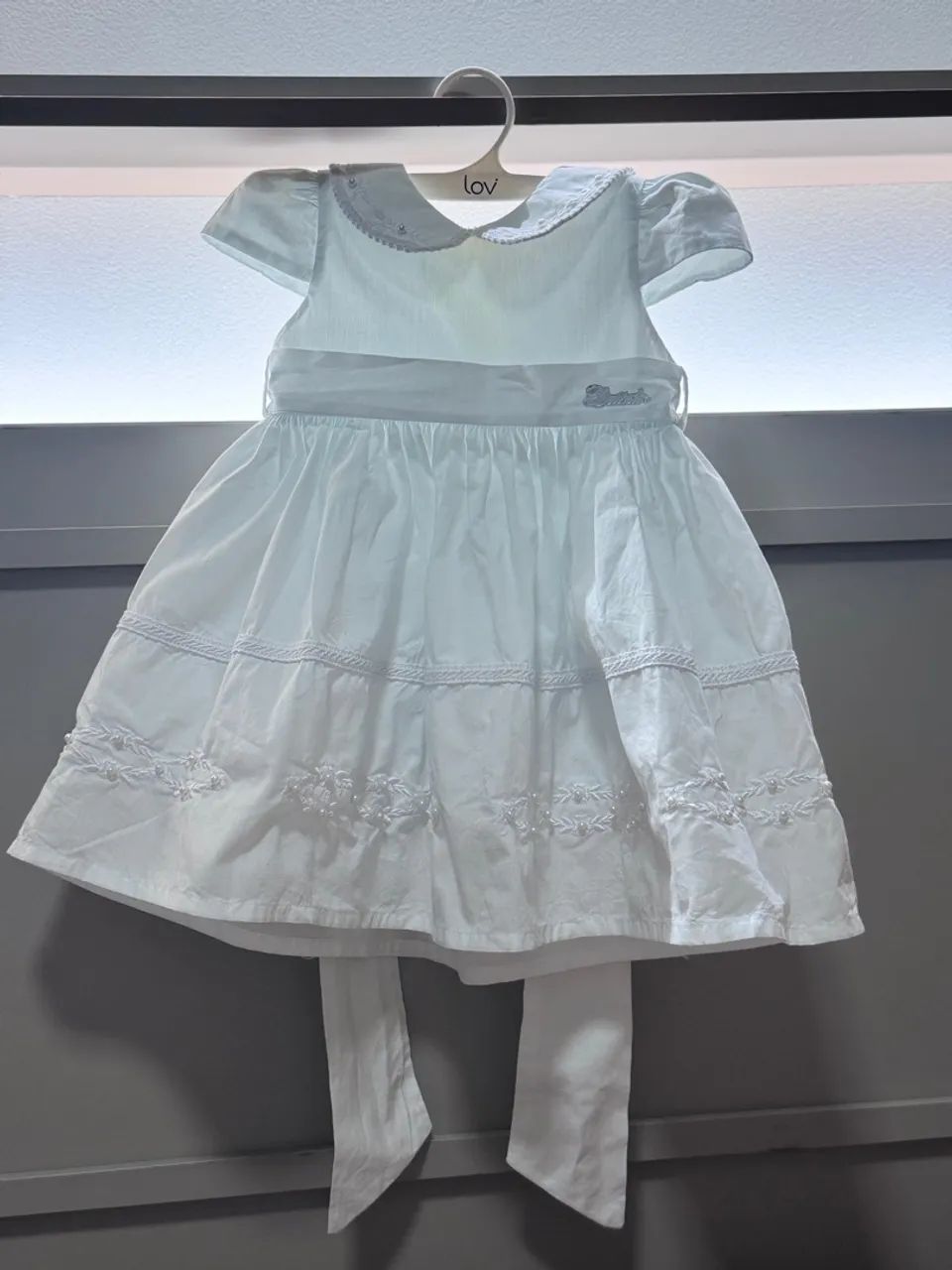 Vestido branco bordado, ideal para batizado. - Foto 2