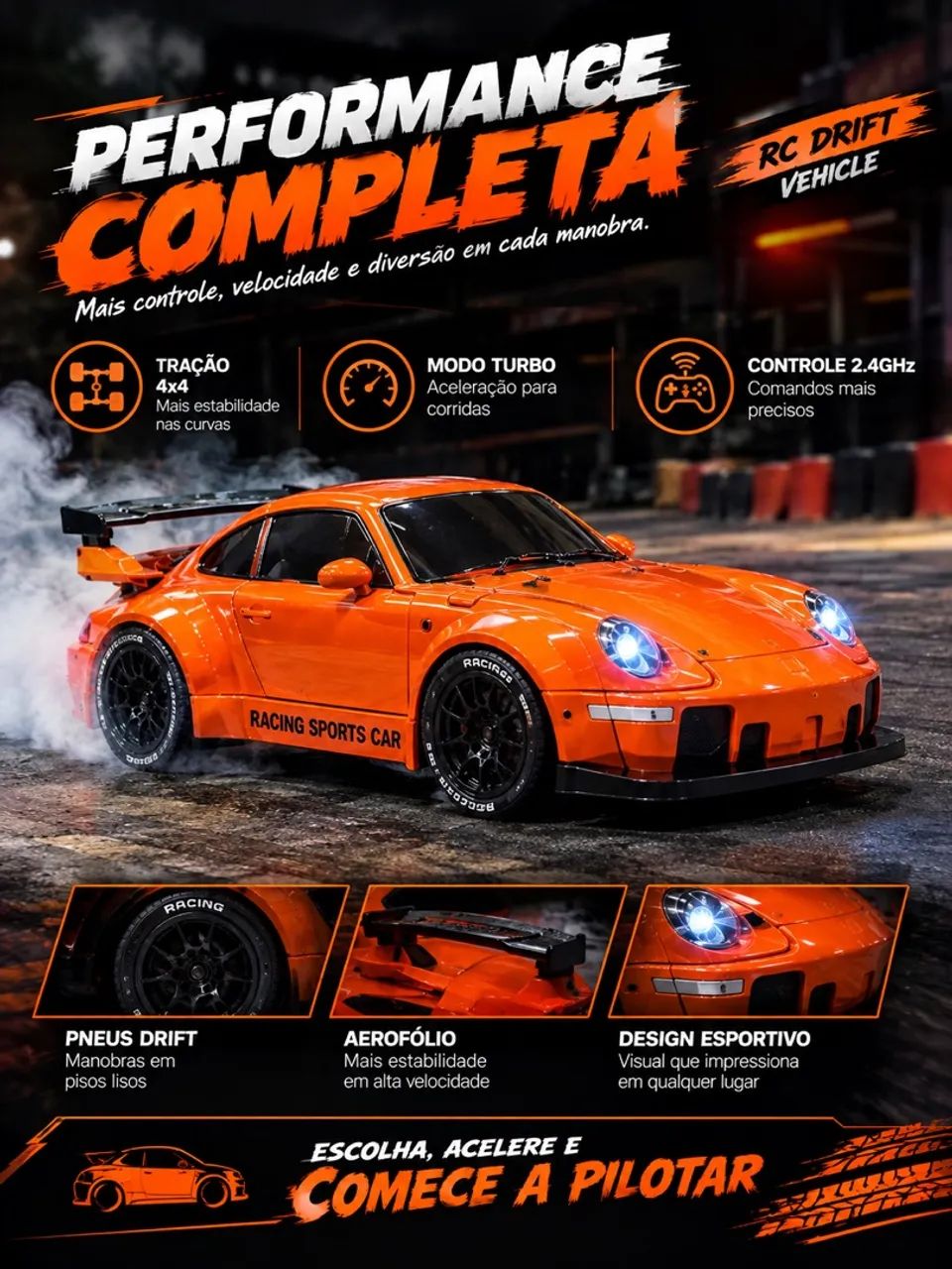 CARRINHO DE CONTROLE REMOTO DRIFT 4x4 - Foto 2
