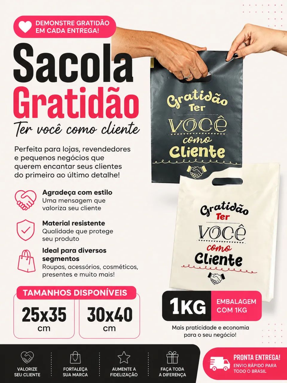 Sacola Boca de Palhaço GRATIDÃO 
