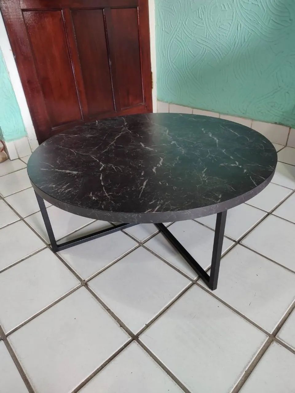 Mesa de Centro Industrial Redonda 70cm