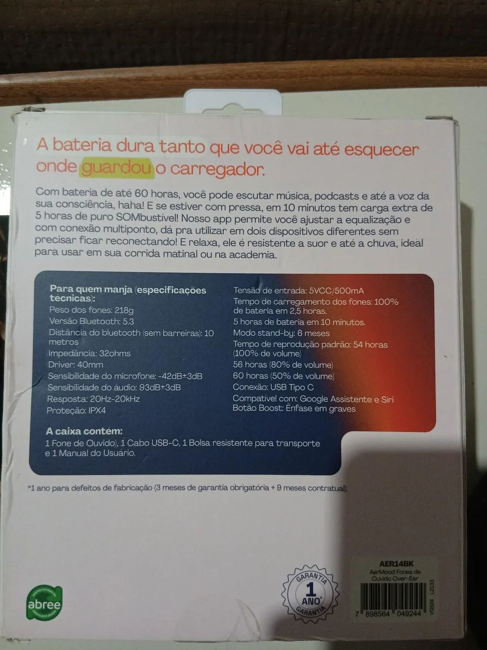 Fone De Ouvido Over Ear Aermood Preto - Foto 4