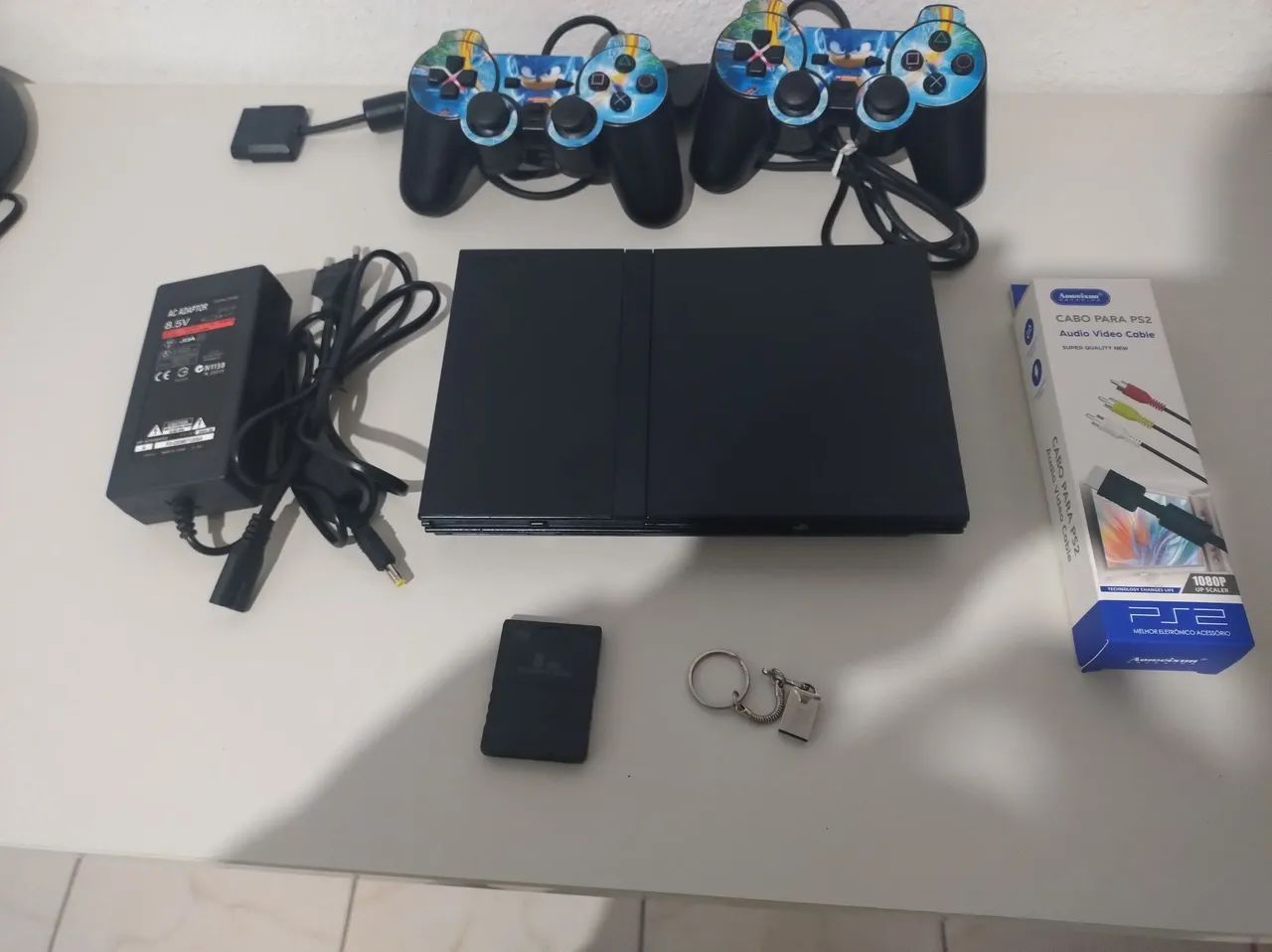 PS2 com 2 controles memorycard e pendrive!