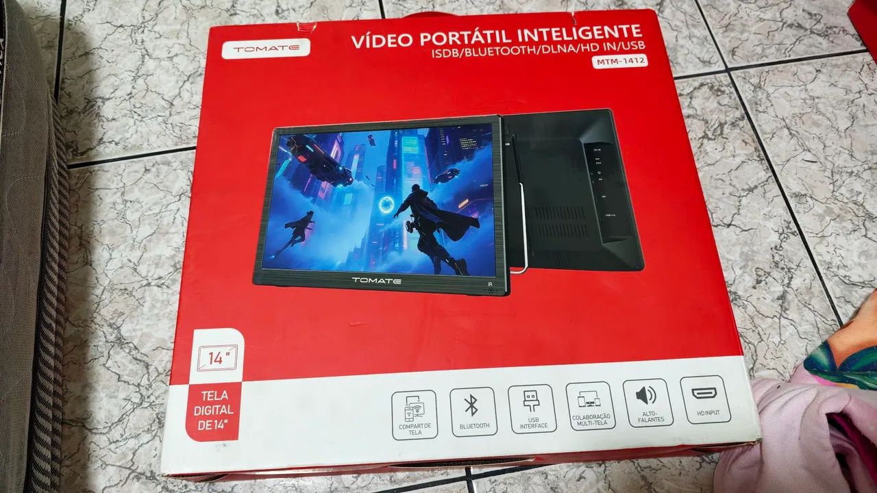 Tv portátil com bluetooth e miracast