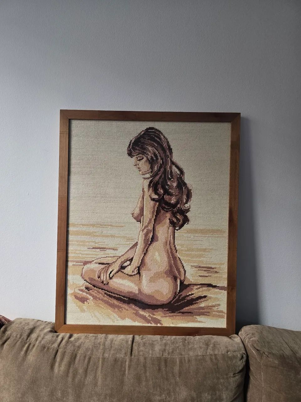 Quadro arte em meio ponto (emoldurado e com vidro)