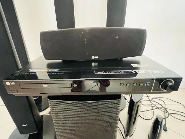 Home theater LG HW55TH wireless DVD karaoke. Kit completo de auto falantes, com cabo óptic - Foto 3