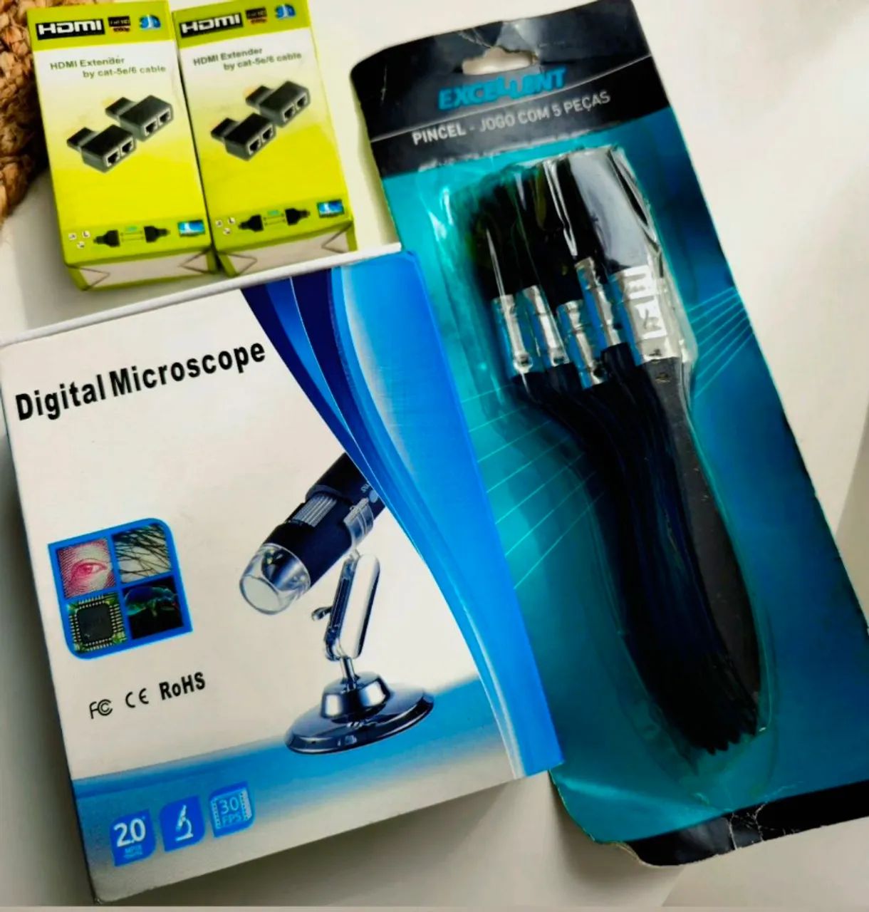 Produtos, informática. Digital Microscópio, Pincel, extensão HDMI FullHD.
