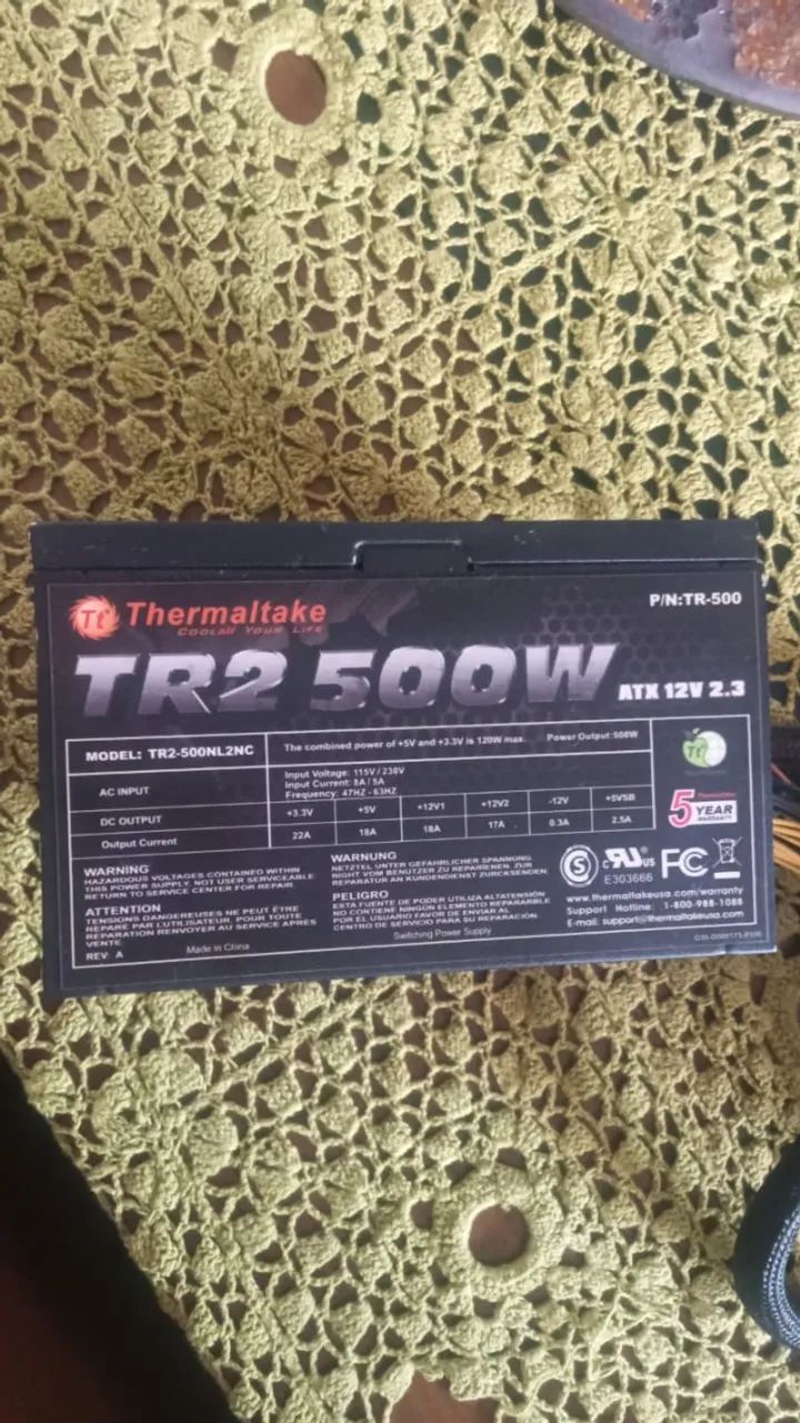 Fonte Thermaltake TR2 500W real