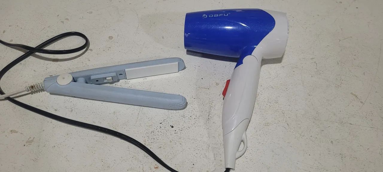 Kit Viagem Cabelo - Secador Dobrável DAFU + Pranchinha Mini (110V)<br>