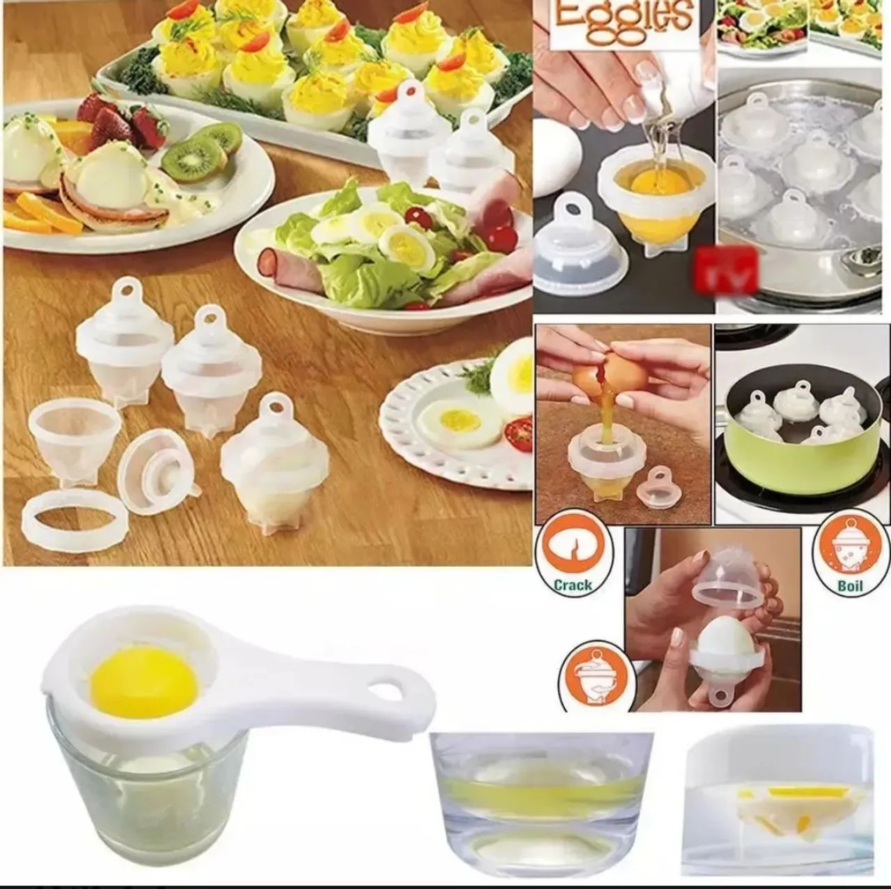 Eggies, conjunto 6 peças e 1 separadora de clara
