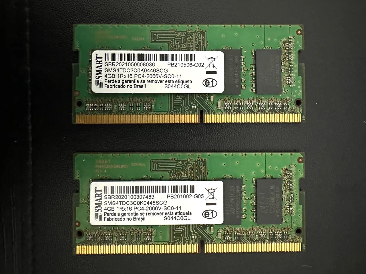 DUAS MEMÓRIAS RAM DDR4 SODIMM 