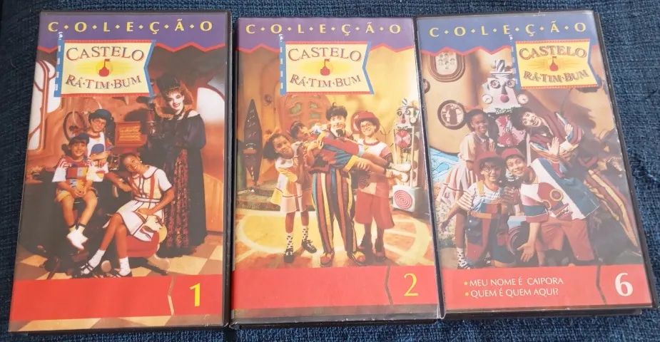 3 VHS Coleção Castelo Rá Tim Bum Volumes 1, 2 E 6