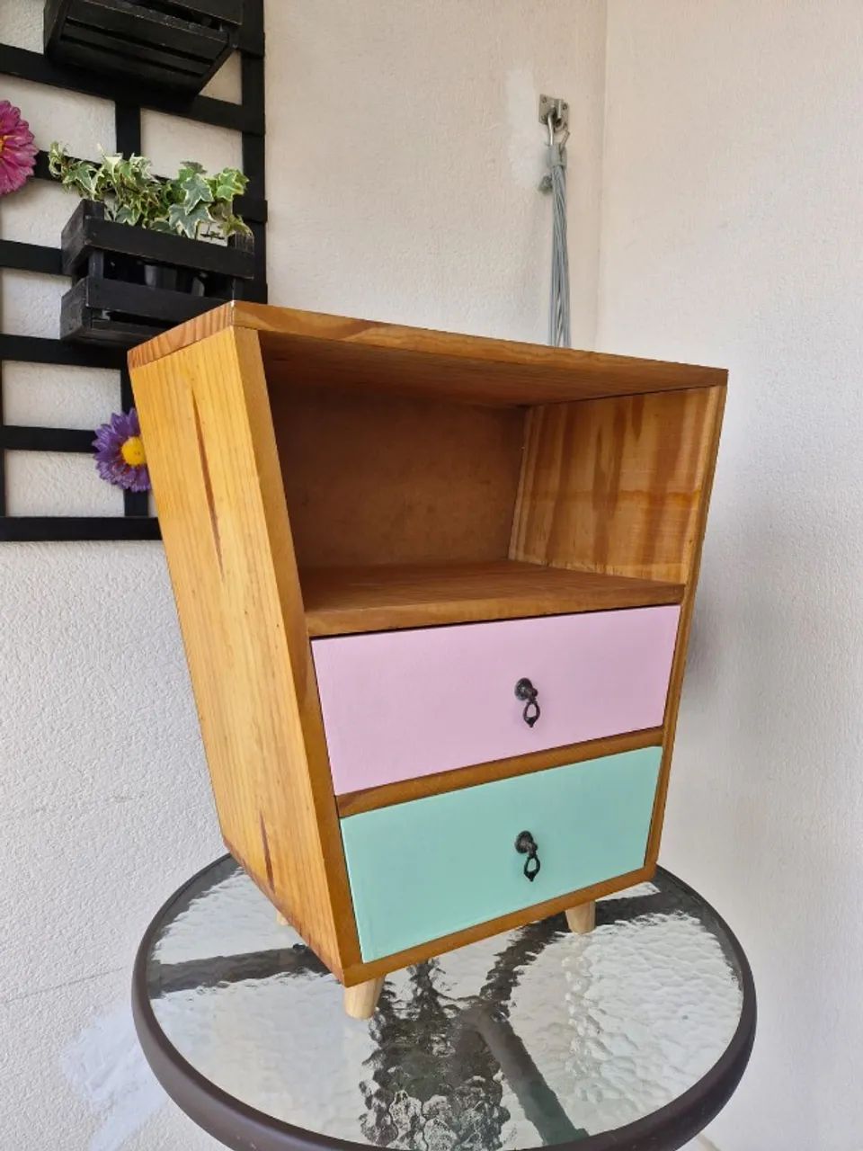 Criado mudo 2 gavetas (madeira Linus) - Foto 3