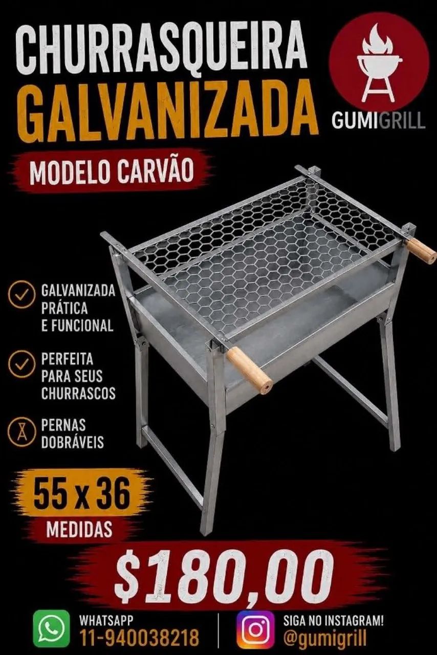 Churrasqueira medida 55 x 36 