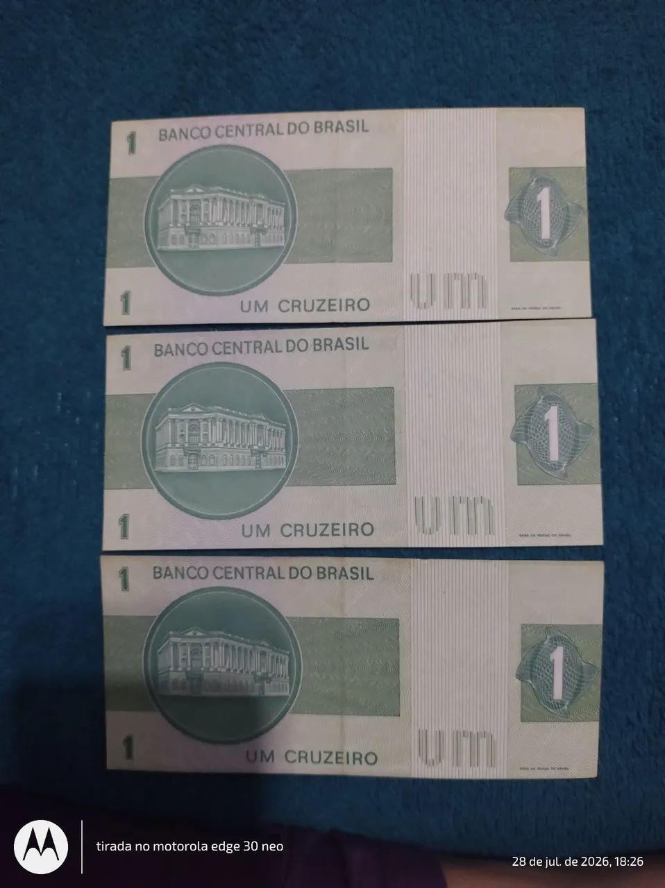 3 cédulas sequência de números 1 cruzeiro  - Foto 3