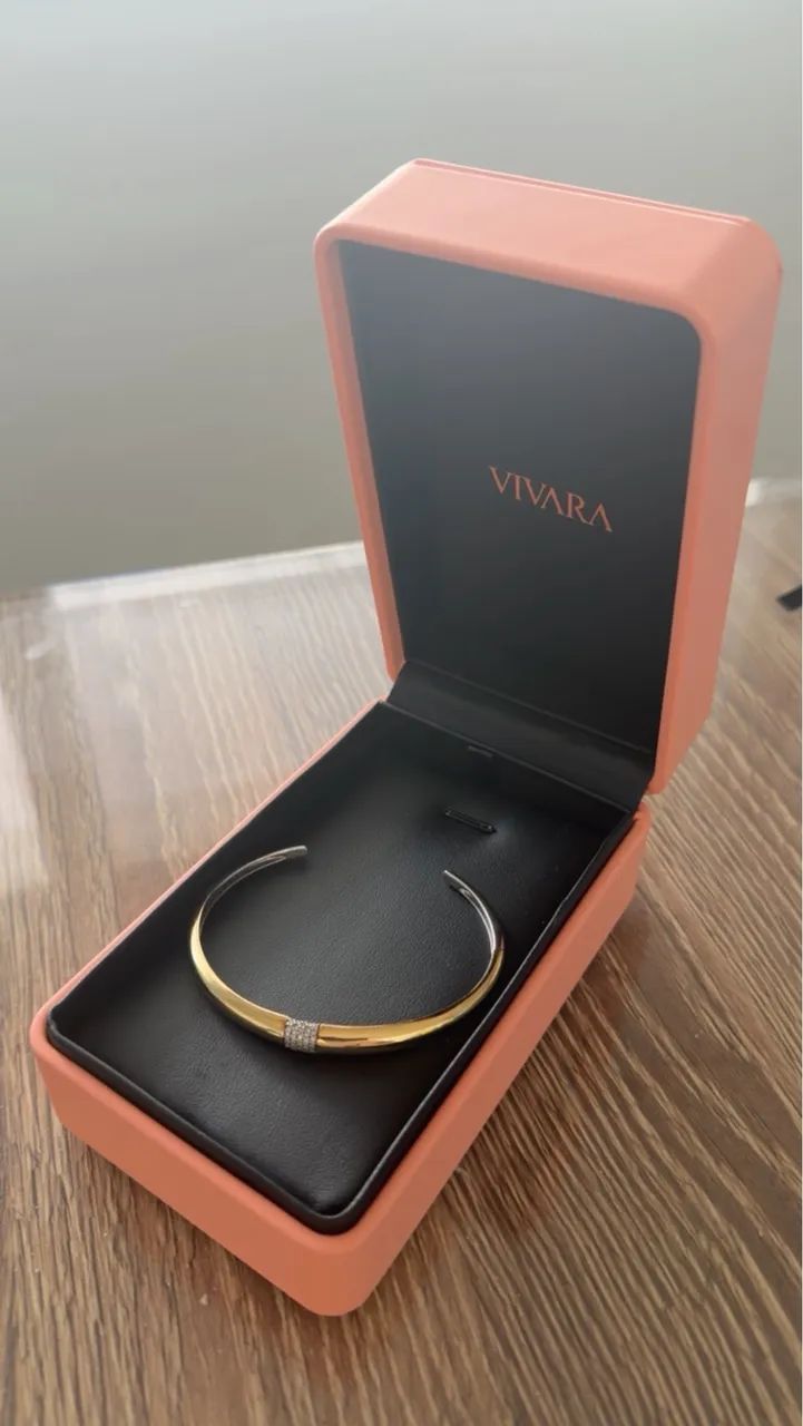Pulseira Vivara Original Ouro e Prata com Diamante + Nota Fiscal - Foto 2