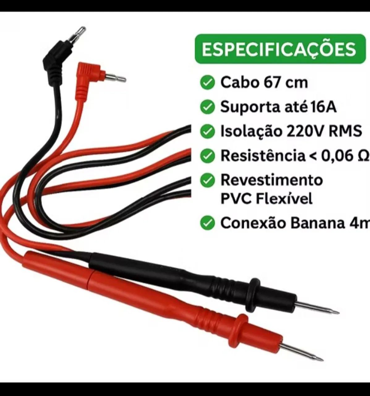 Kit 2 Pontas de teste para multímetro. - Foto 2