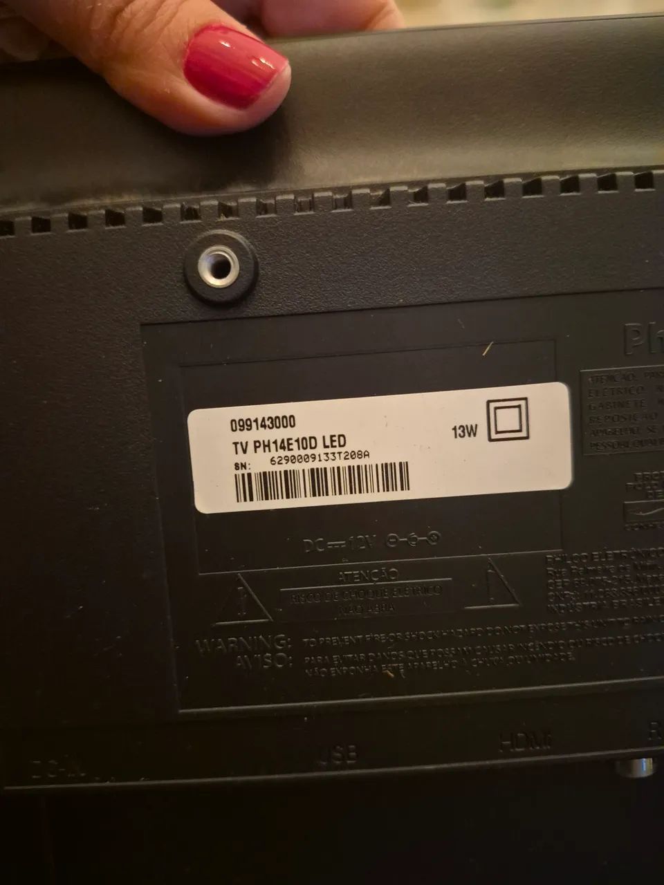 TV Philco 14? LED PH14E10D com controle e fonte - Foto 3