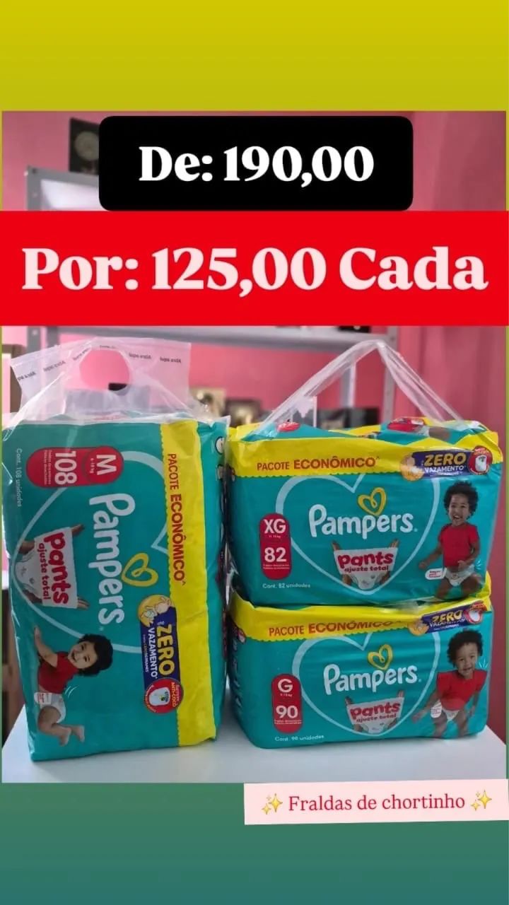 Fraudas Pampers pacotão 