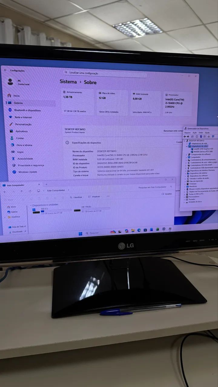 PC Gamer i5-10400 RTX 3060 12GB - Foto 2