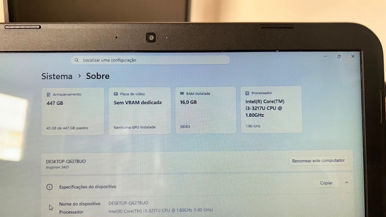 Notebook Dell Inspiron 3431