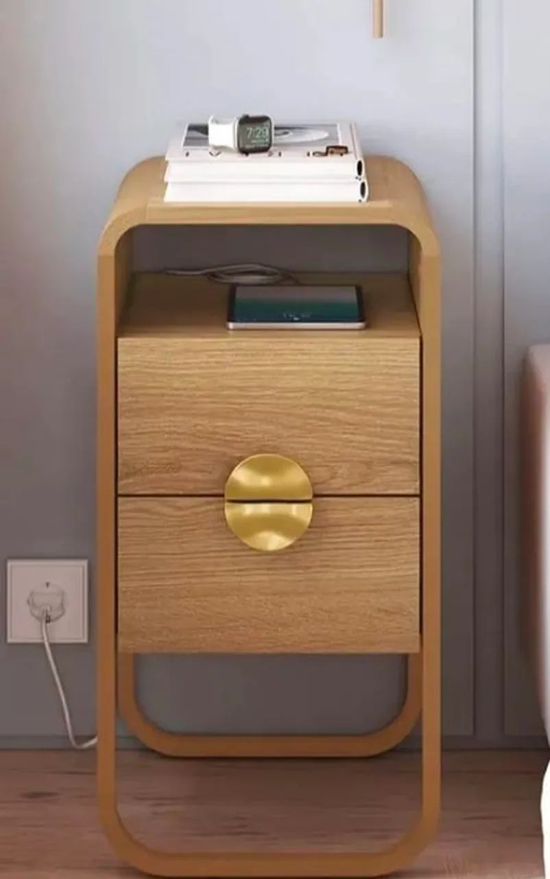 Mesa de cabeceira Luna Compacta com 2 gavetas
