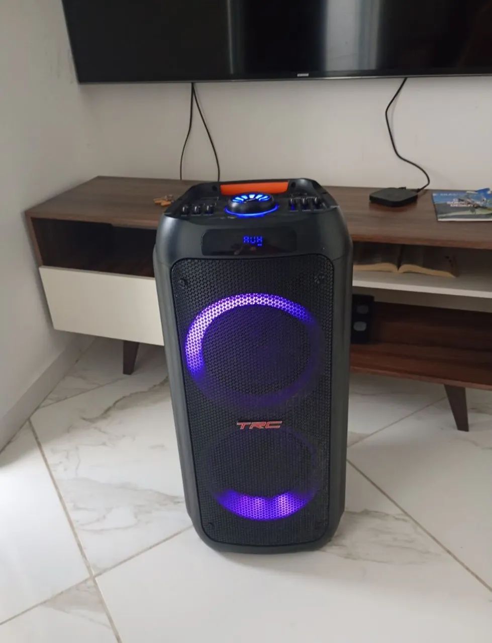 Caixa de Som TRC 5590 Bluetooth com LED e Controle de Graves - Foto 2
