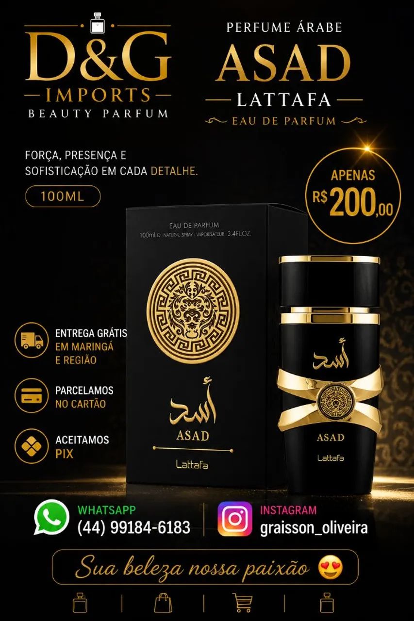 Perfume Árabe Asad Lattafa 100ml